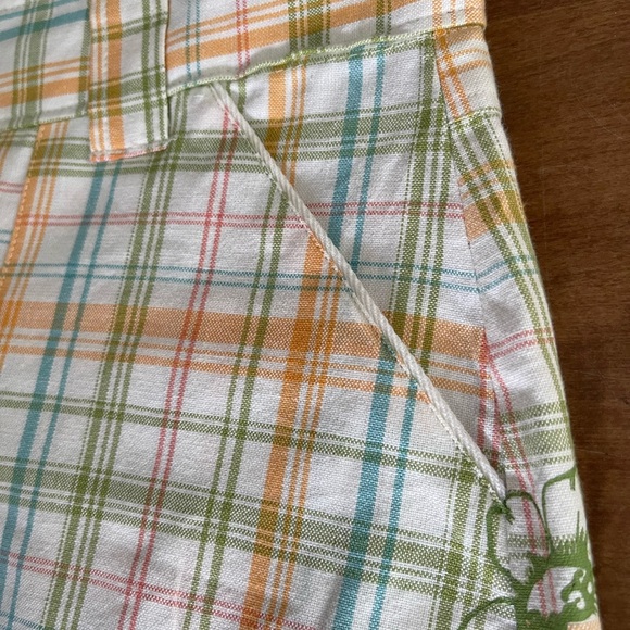 Micro Mini Skirt y2k Cargo Pastel Plaid Snap Pockets Boho Hippie Detail - Picture 9 of 16